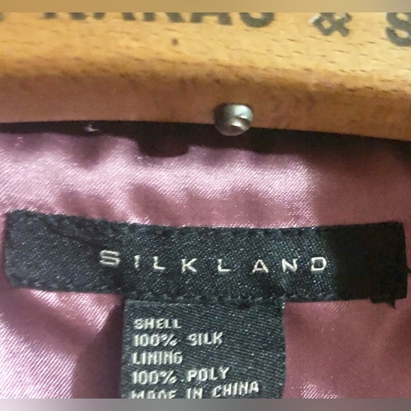 Silk-land Jacket Sz XL Silk Purple Button Down Trucker Quilted Warm Winter - Picture 5 of 15